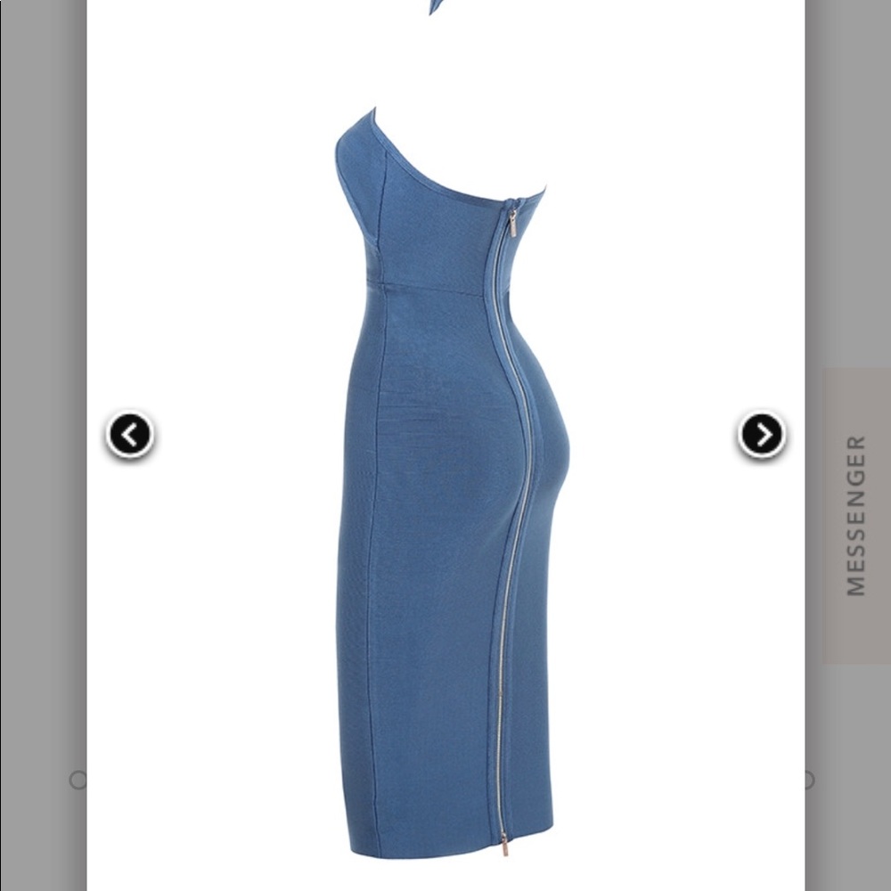 House of CB 'SAFFI' BLUE CUT OUT BANDAGE - Picture 3 of 6
